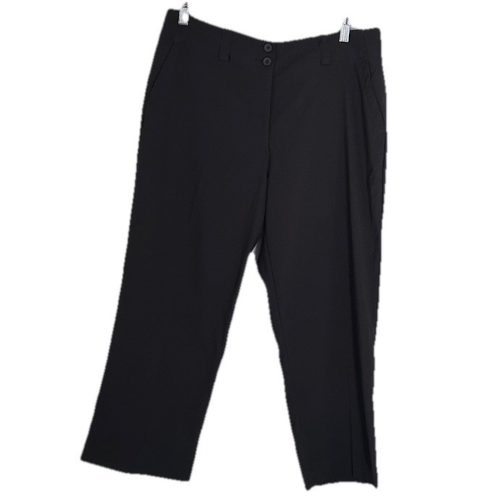 Women's‎ Nike Golf Pants Black Capri Crop Chino Relaxed Straight Stretch Size 12